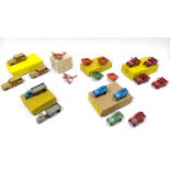 Dinky Toys mixed group of 6 original trade boxes to include, No. 33W Mechanical Horse, No. 25J Jeep,