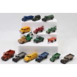 One tray containing 15 Dinky Toys models to include, No. 410 Bedford End Tipper, No. 443