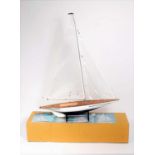 Equipage very well made kit build model of a Regineo 100 Sailing Yacht, finished in blue and