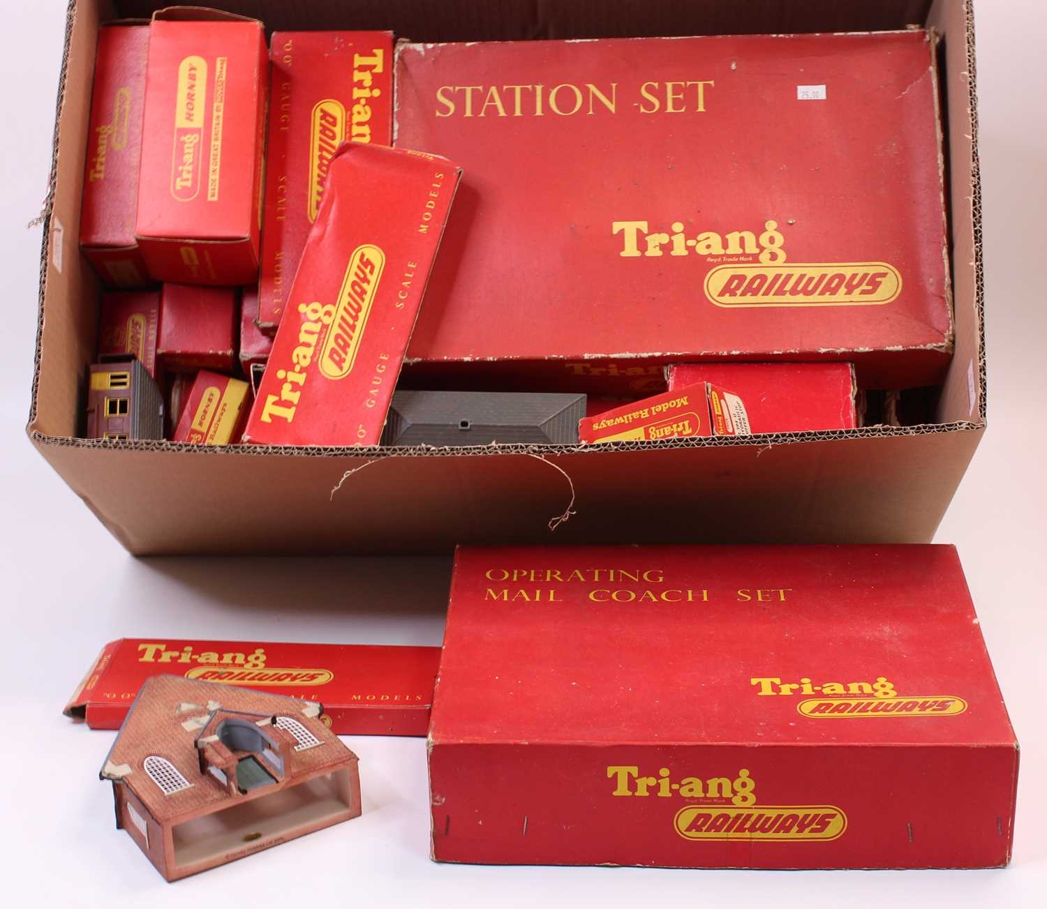 Triang R3A Princess Victoria Train Set with two maroon & cream coaches, some track & controller (