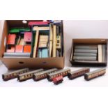 Large plastic crate containing loco bodies, chassis and a few almost complete locos including an