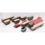 Tray of ten Hornby items of rolling stock, generally well used, including: No.2 SR passenger br/