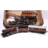 Tray containing O gauge items most in need of renovation: Bassett Lowke 4-4-0 loco & tender ‘Duke of