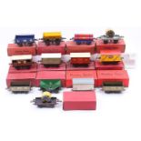 Thirteen boxed Hornby 4-wheel wagons, mix of pre & post war. Includes two LMS open; LMS ‘B’;