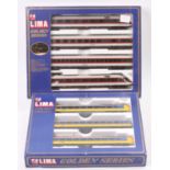 Two Lima ‘Golden Series’ H0 train packs: 149807 Netherlands yellow & blue 3-car electric set; with