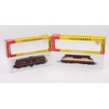 Two Fleischmann H0 locos: 4350 Bo-Bo electric red & cream DB no.120 002-1; 4235 Bo-Bo diesel black &