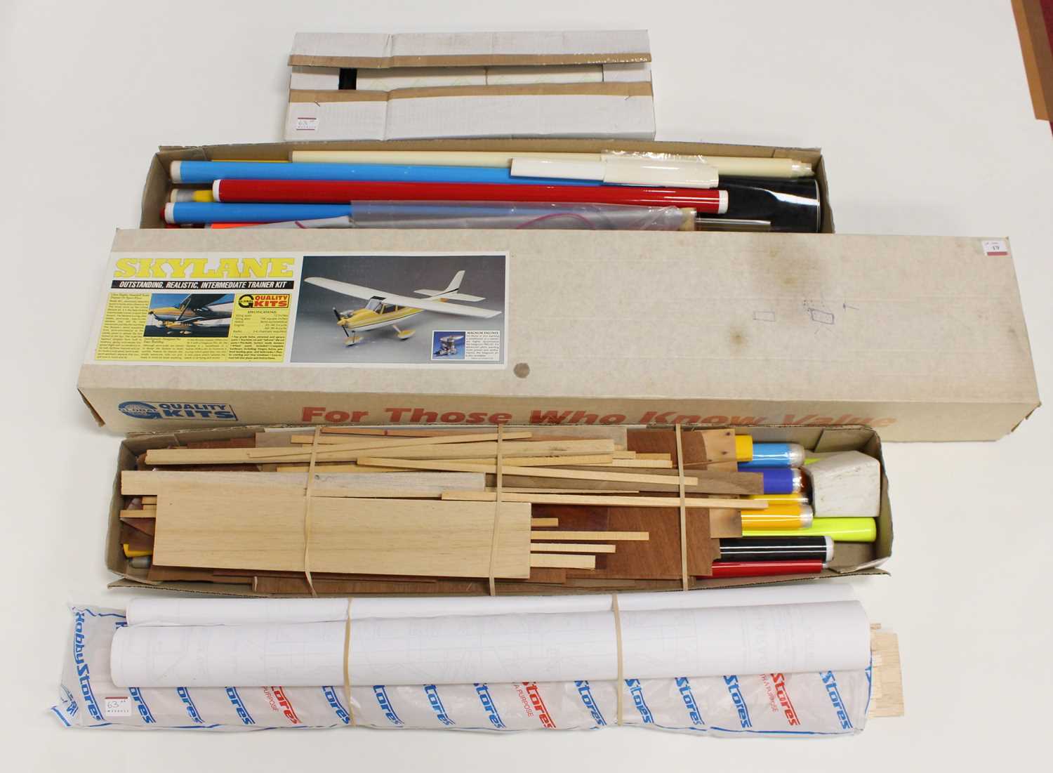 Large collection of various Model Aircraft spares and parts, to include various lengths of