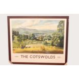 A British Railways Western Region Quad Royal Size "The Cotswolds" Railway poster, original example
