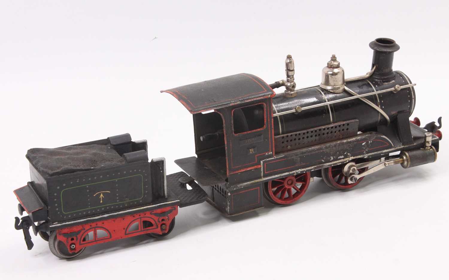 Marklin Gauge 1No.4001 Spirit Fired 0-4-0 Locomotive and tender, comprising black and red body - Bild 2 aus 4