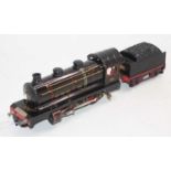 JEP 2-4-0 loco, electric motor bass volt S.57, black lined red, red wheels, (E) with incorrect