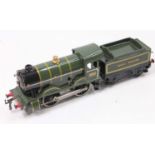 1934-6 Hornby No.1 Special 0-4-0 loco & tender, clockwork, a total repaint to GWR lined green high