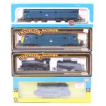 Four locos: Grafar GWR pannier tank 9410 green (E-BVG); 54100-6 Airfix diesel 31401 BR blue (E-