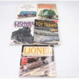 Five books about Lionel Trains: Standard catalogues for 1900-1942; 1945-1969; Greenberg’s Guide to