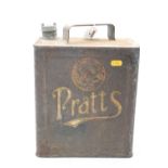 A vintage Pratts advertising fuel can, height 32cm
