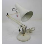 A 20th century white painted metal angle poise desk lamp