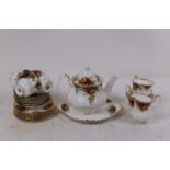 A Royal Albert 6 place setting tea service in the Old Country Roses pattern