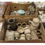 Two boxes of 20th century studio pottery