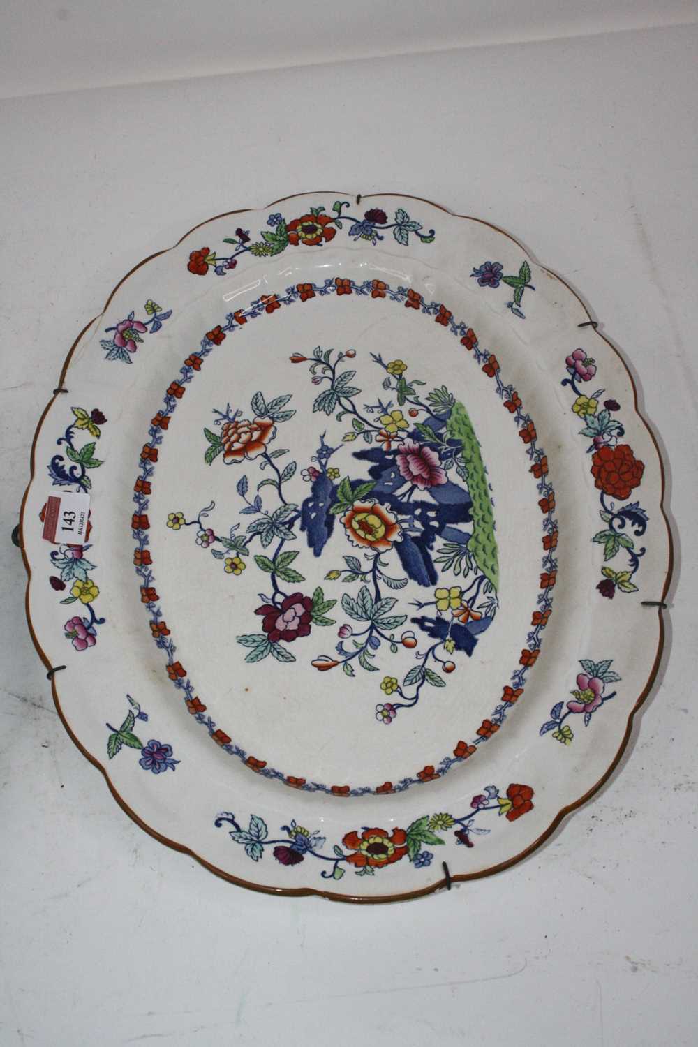 A Victorian blue & white meat plate transfer decorated in the Asiatic Pheasant pattern, width - Image 6 of 6