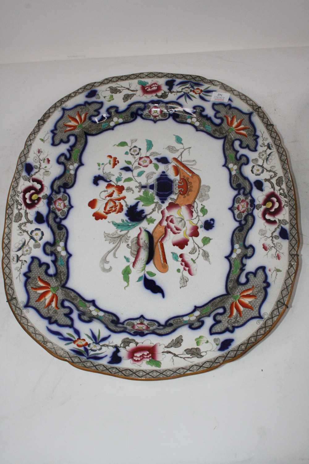 A Victorian blue & white meat plate transfer decorated in the Asiatic Pheasant pattern, width - Image 2 of 6