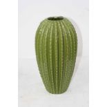 A large green glazed ceramic vase of cactus shape, height 38cm