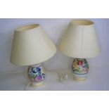 A pair of Poole pottery table lamps, each 48cm high including shade