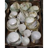 A box of porcelain teawares, to include Mintons