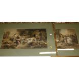 After EM Obertrause - Garden fairies, pair heightened prints, 42x78cm