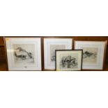 E M Wilson - A timbered barn, etching, signed and dedicated to Mary Sloane in pencil to the