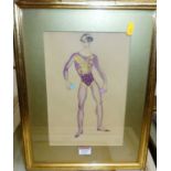 John Lear - Ballerina Mundo The Juggler, watercolour, signed and dated 1936 lower right, 29 x 19cm