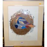 D Nathan - Nesting bird, screen print, signed and dated '79, No. 15/31, 57x47cm