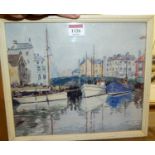 A Cleavin - Whitby Harbour, watercolour, signed and dated lower right 1938, 23.5x27.5cm