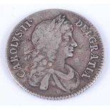 England, 1668 shilling, Charles II laureate and draped bust, rev. crowned cruciform shields with