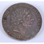 Great Britain, 1818 crown, George III laureate bust above date, rev: St George and Dragon within