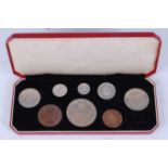 New Zealand, Elizabeth II 1953 eight coin proof set, crown to halfpenny, in red leather case of