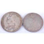 Great Britain, 1888 crown, Victoria jubilee bust, rev; St George and Dragon above date, together