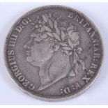 Great Britain, 1821 crown, George IIII laureate bust, rev; St George and Dragon above date,