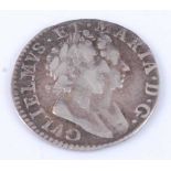 Great Britain, 1689 Maundy threepence, William and Mary co-joined busts, rev; date above crown and