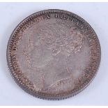 Great Britain, 1883 shilling, Victoria young bust, rev; crown over denomination in two lines