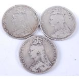 Great Britain, 1889 crown, Victoria jubilee bust, rev; St George and Dragon above date, together