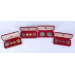 Bailiwick of Jersey, 1957 four coin set, to include one twelfth of a shilling x2 and one fourth of a