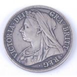 Great Britain, 1897 half crown, Victoria veiled bust, rev; crowned quartered shield within wreath,