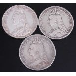 Great Britain, 1887 crown, Victoria jubilee bust, rev; St George and Dragon above date, together