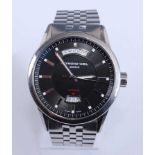 A gent's steel Raymond Weil Freelancer 2720 automatic wristwatch, having round black baton dial,