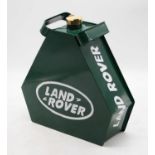 A reproduction advertising fuel can for Land Rover