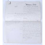 A collection of 19th century hand written legal documents and ephemera, mainly related to the