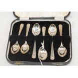 A set of six Elizabeth II silver teaspoons, Birmingham 1953, cased