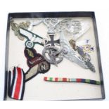 A small collection of miscellaneous items to include reproduction German iron cross 2nd class, a