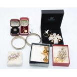 A collection of miscellaneous items, to include a base metal and mother of pearl heart shaped