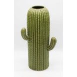 A modern green glazed vase in the form of a cactus, h.39cm