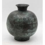 A bronze alloy vase, of squat circular form, h.18cm